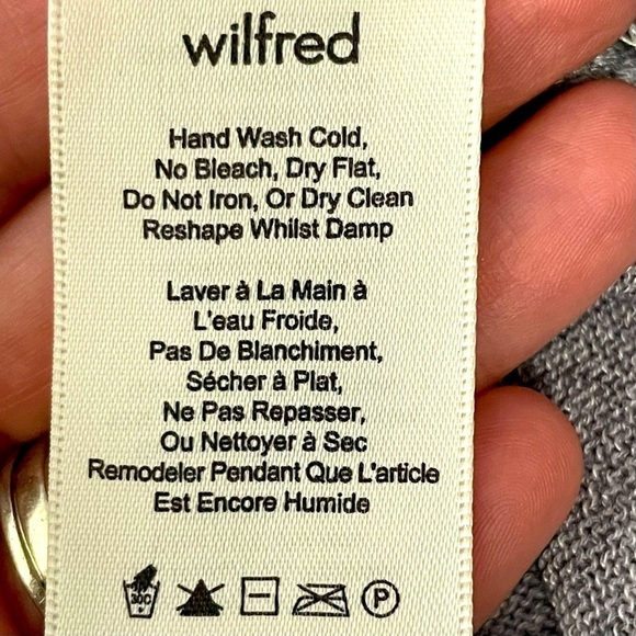Wilfred Two-Tone Sweater – Rounded Neckline, Raw Edge Hem, Size Small - Picture 7 of 10